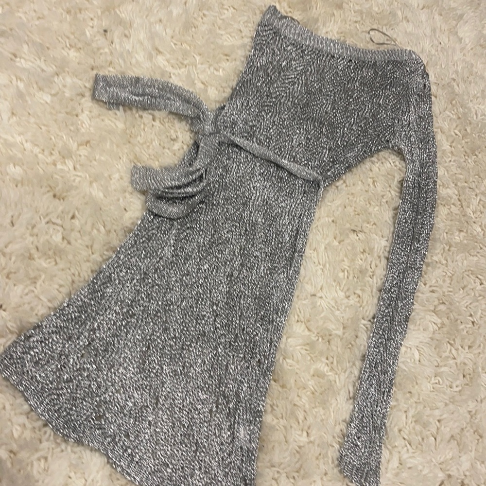 Silver mini disco dress